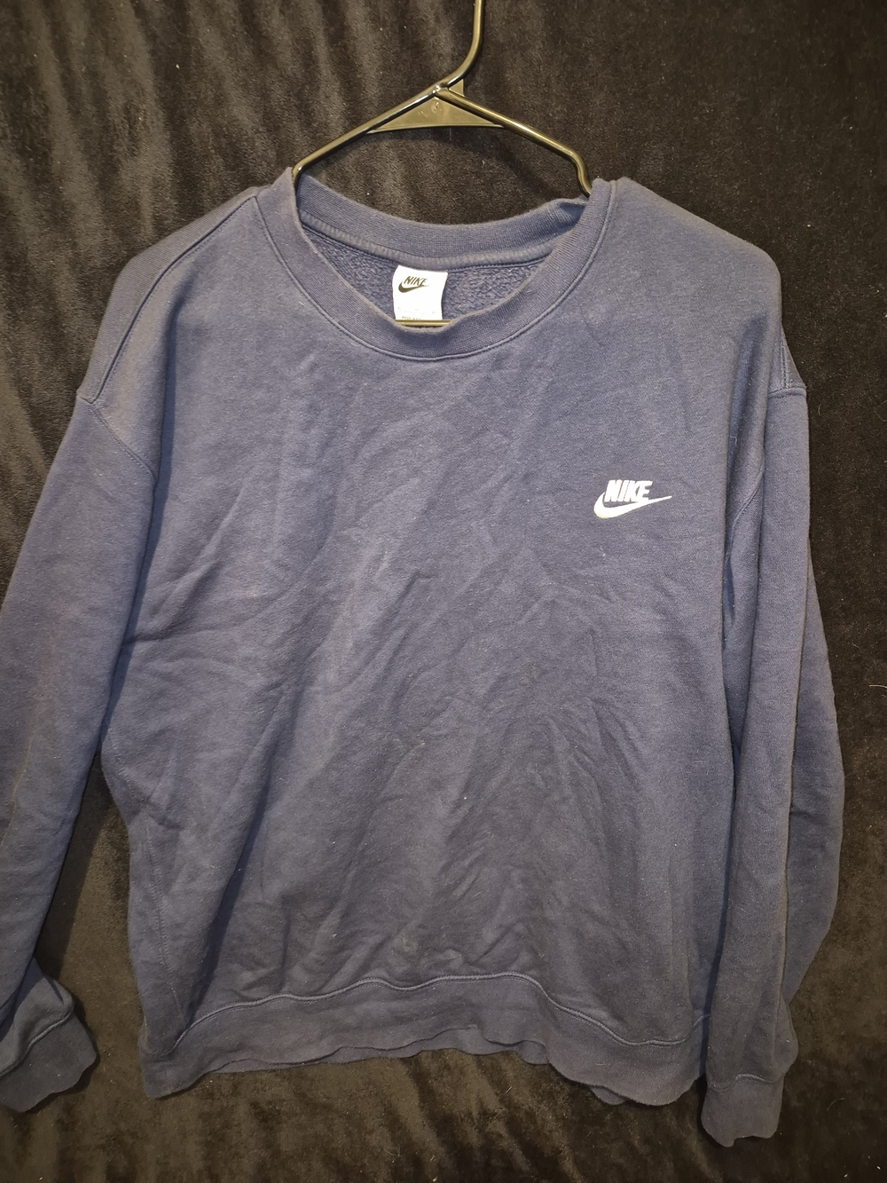 Nike Navy Blue Crewneck Sweatshirt with White Logo